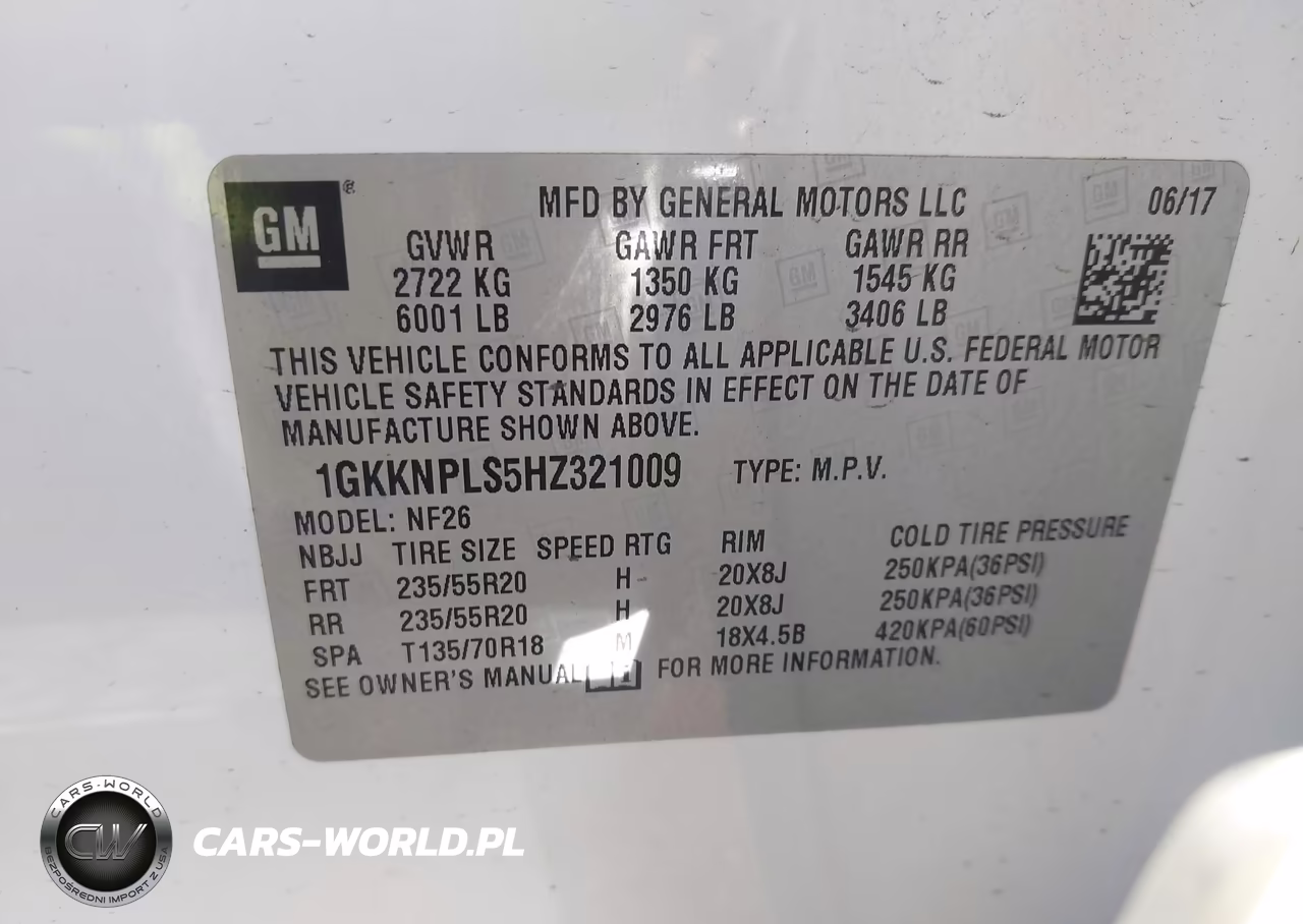 2017 GMC Acadia Denali VIN:1GKKNPLS5HZ321009 - 9
