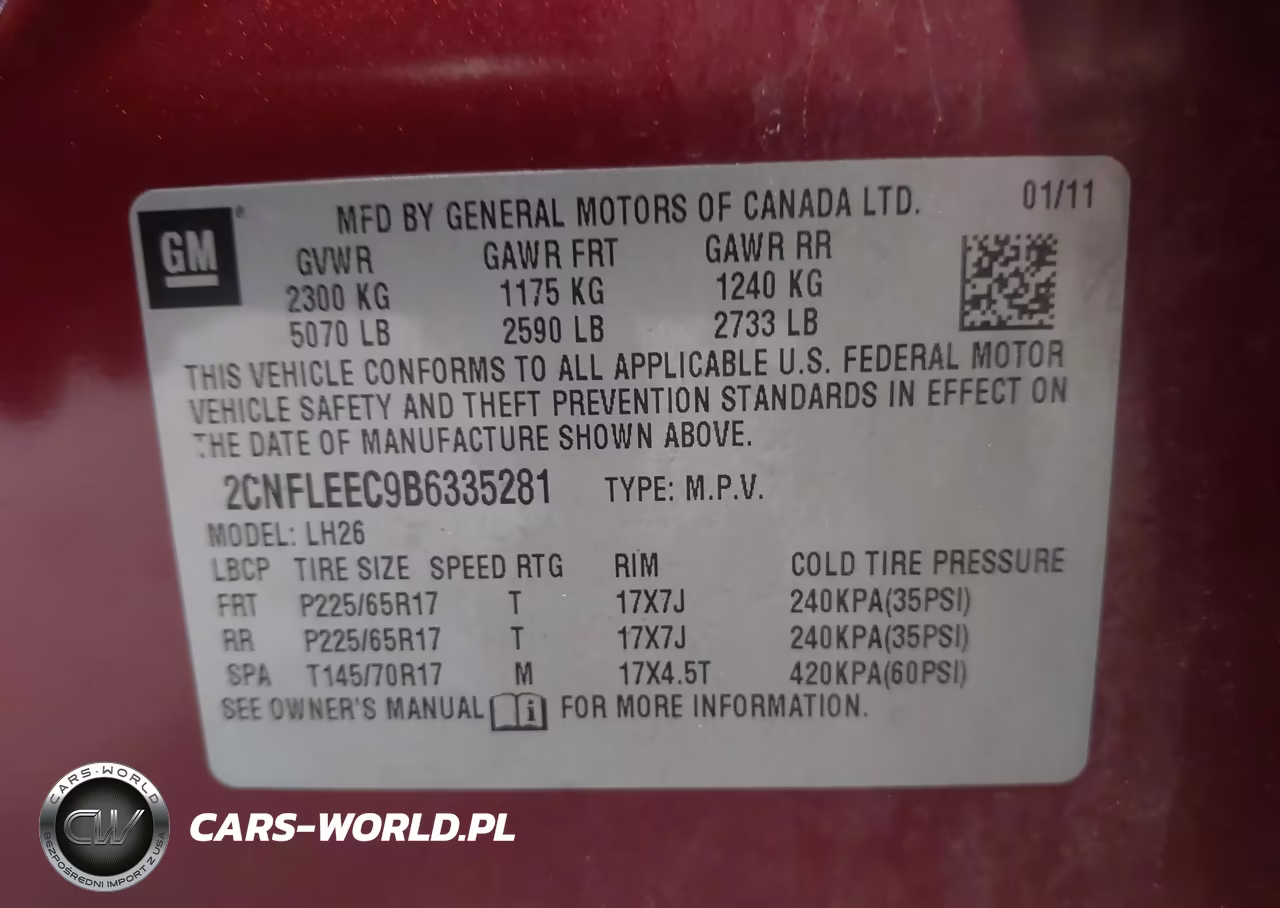 2011 Chevrolet Equinox 1Lt VIN:2CNFLEEC9B6335281 - 9
