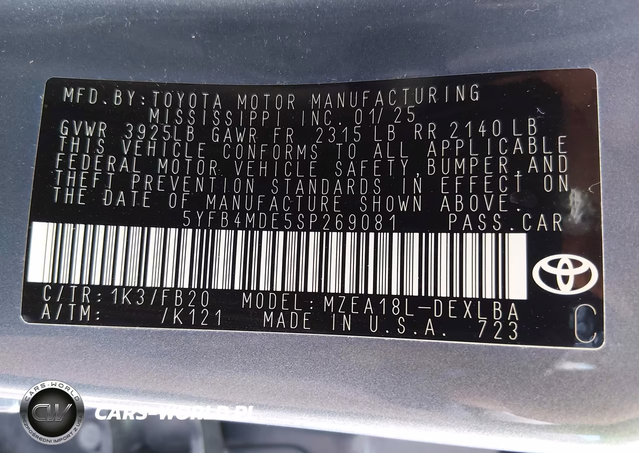 2025 Toyota Corolla Le VIN:5YFB4MDE5SP269081 - 9