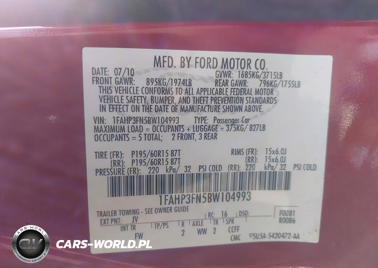 2011 Ford Focus Se VIN:1FAHP3FN5BW104993 - 9