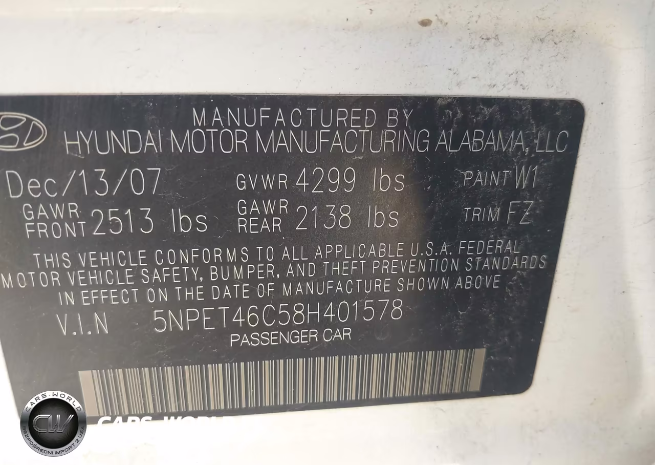 2008 Hyundai Sonata Gls VIN:5NPET46C58H401578 - 9
