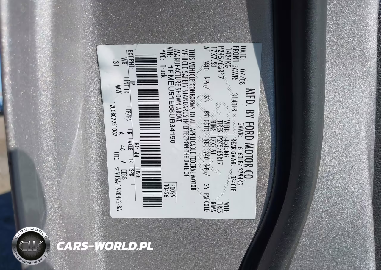 2008 Ford Explorer Sport Trac Xlt VIN:1FMEU51E68UB34190 - 9