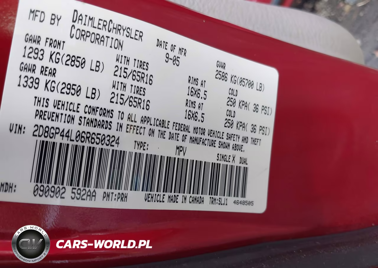 2006 Dodge Grand Caravan Sxt VIN:2D8GP44L06R650324 - 9