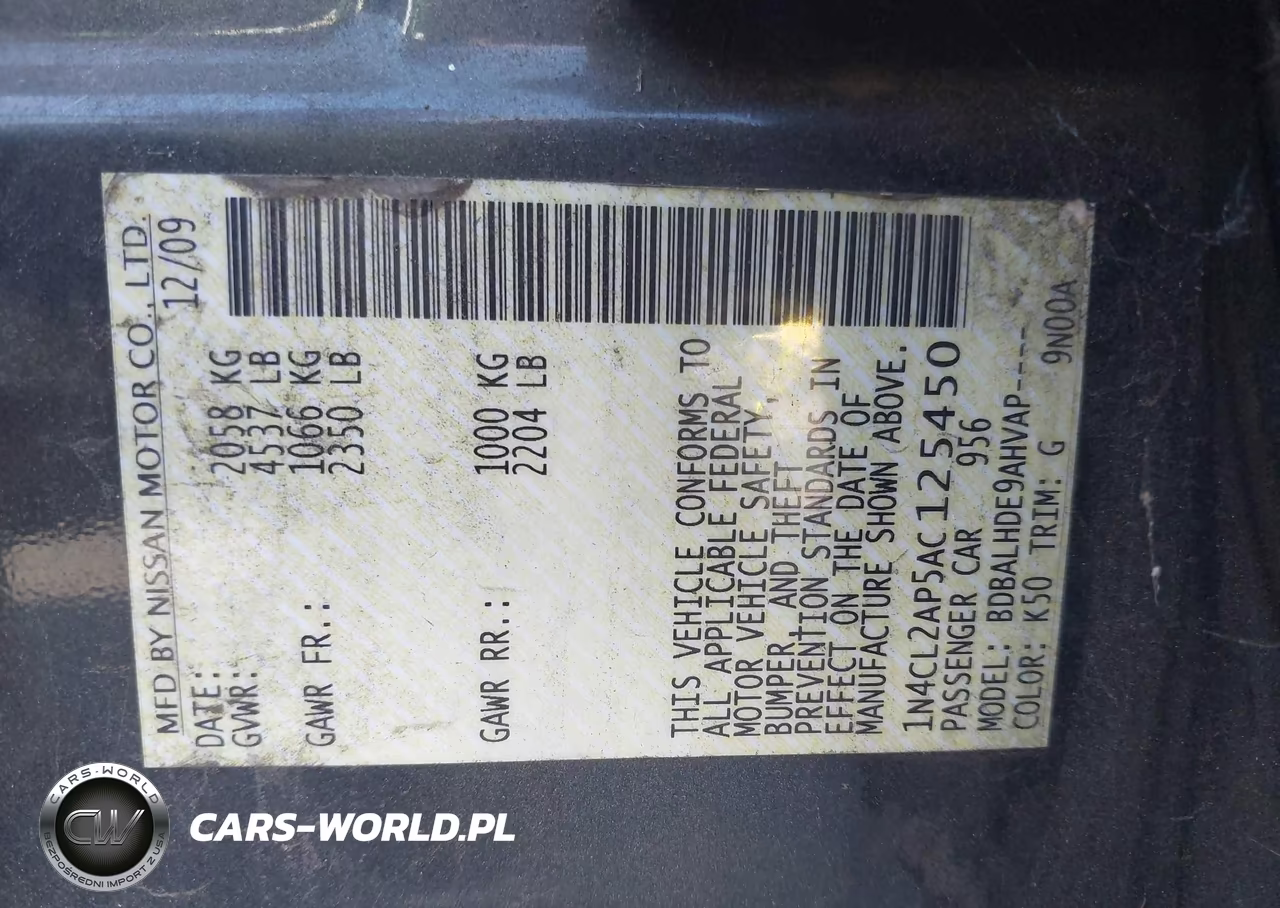 2010 Nissan Altima Hybrid VIN:1N4CL2AP5AC125450 - 9