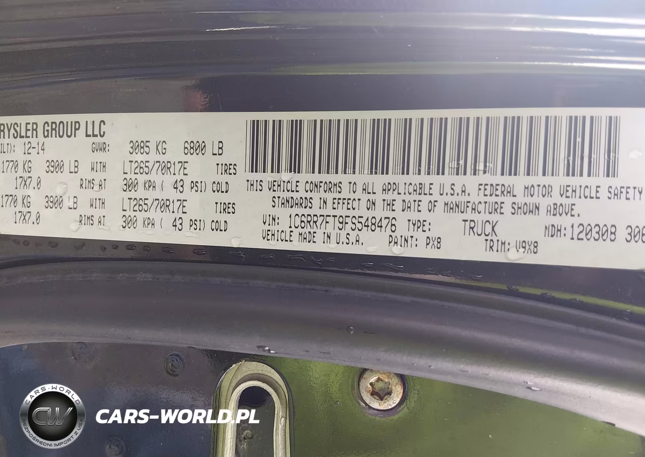 2015 Ram 1500 Tradesman VIN:1C6RR7FT9FS548476 - 7