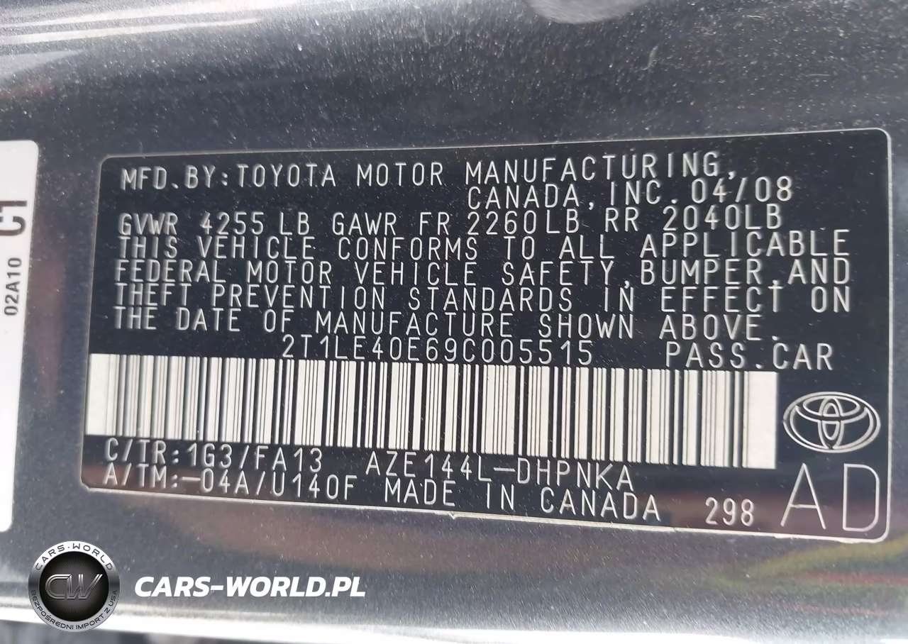 2009 Toyota Matrix S VIN:2T1LE40E69C005515 - 9