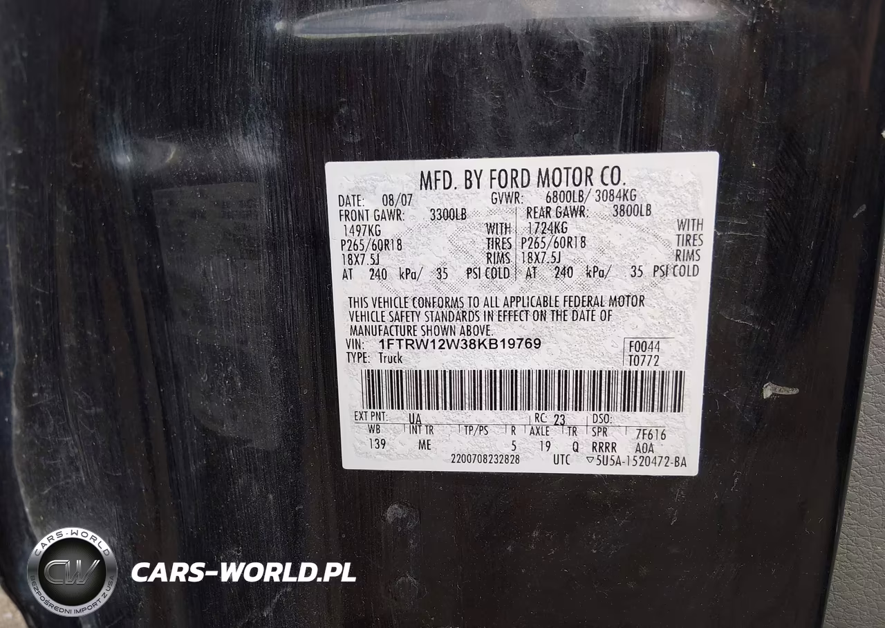 2008 Ford F-150 60Th Anniversary-Fx2-Xl-Xlt VIN:1FTRW12W38KB19769 - 9
