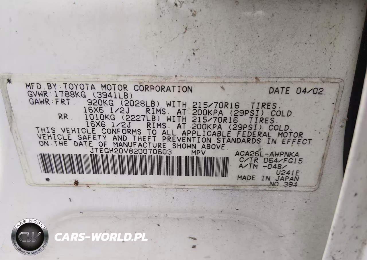 2002 Toyota Rav4 VIN:JTEGH20V820070603 - 9