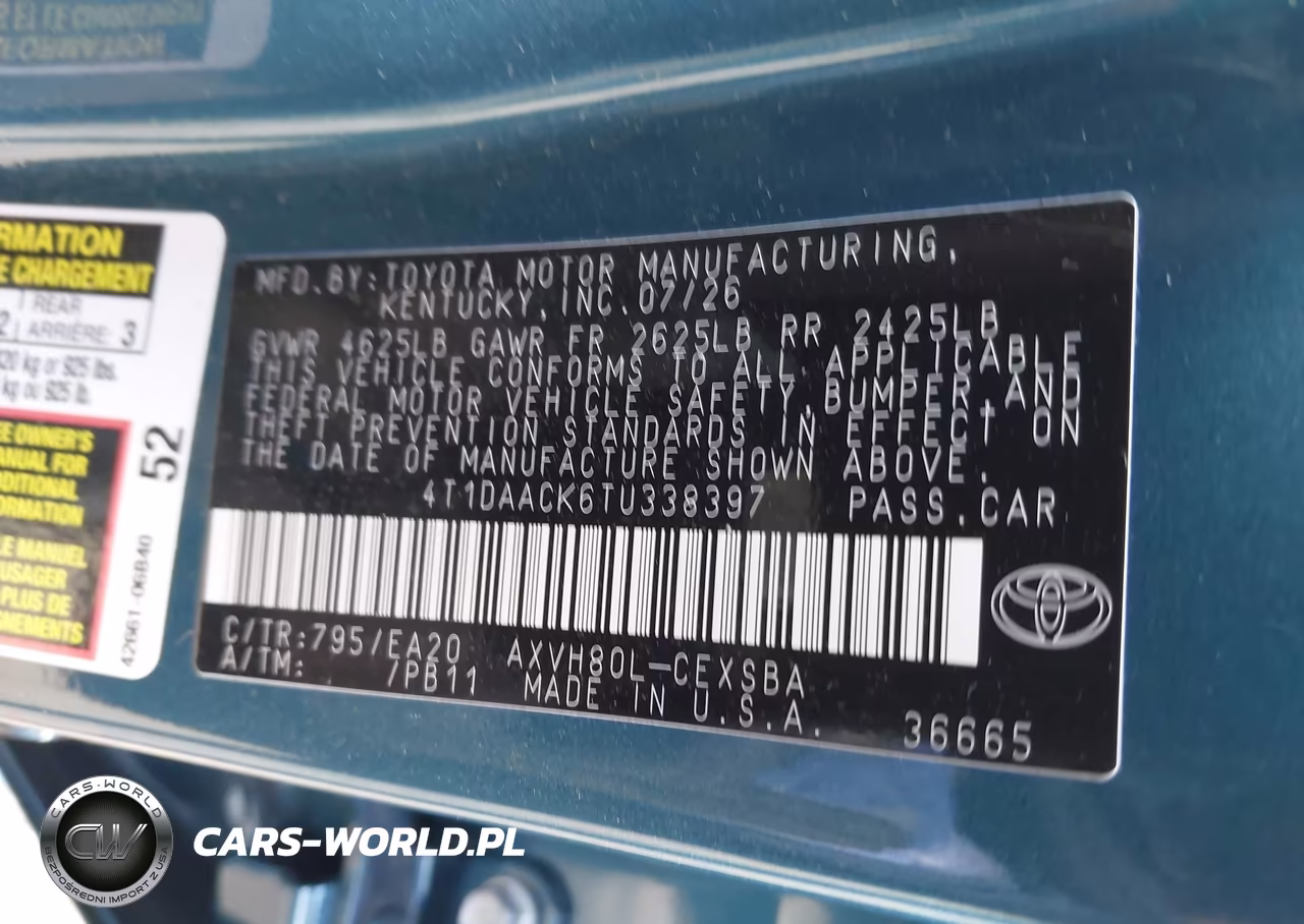 2026 Toyota Camry Se VIN:4T1DAACK6TU338397 - 9