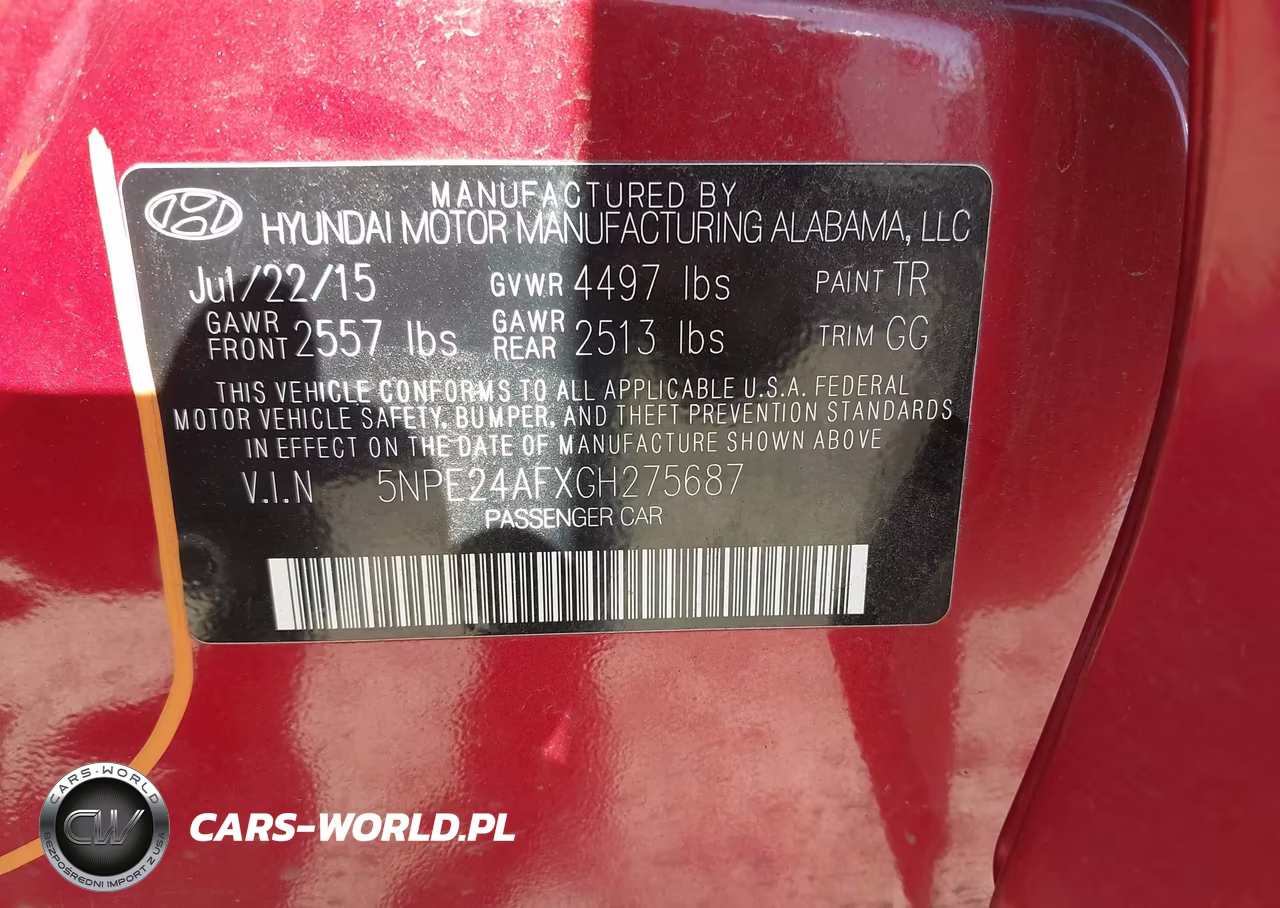 2016 Hyundai Sonata Se VIN:5NPE24AFXGH275687 - 9
