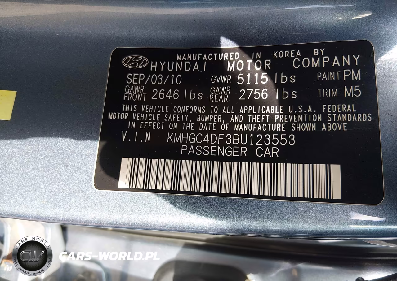 2011 Hyundai Genesis 4.6 VIN:KMHGC4DF3BU123553 - 9