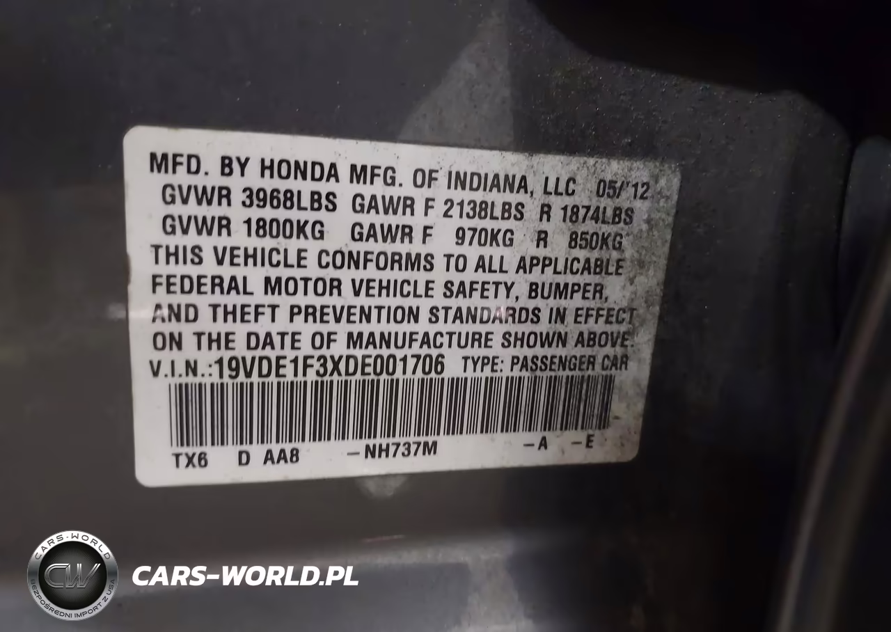 2013 Acura Ilx 2.0L VIN:19VDE1F3XDE001706 - 9