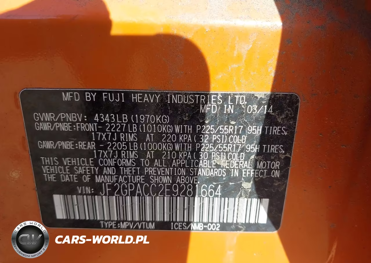 2014 Subaru Xv Crosstrek 2.0I Premium VIN:JF2GPACC2E9281664 - 9