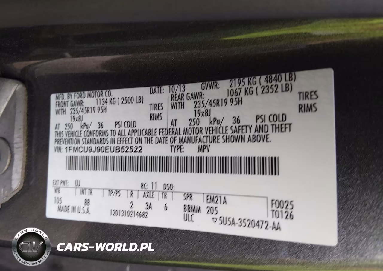 2014 Ford Escape Titanium VIN:1FMCU9J90EUB52522 - 9