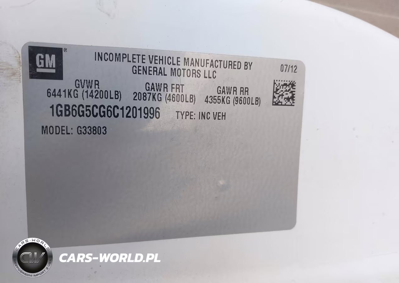 2012 Chevrolet Express Cutaway 4500 Series VIN:1GB6G5CG6C1201996 - 9