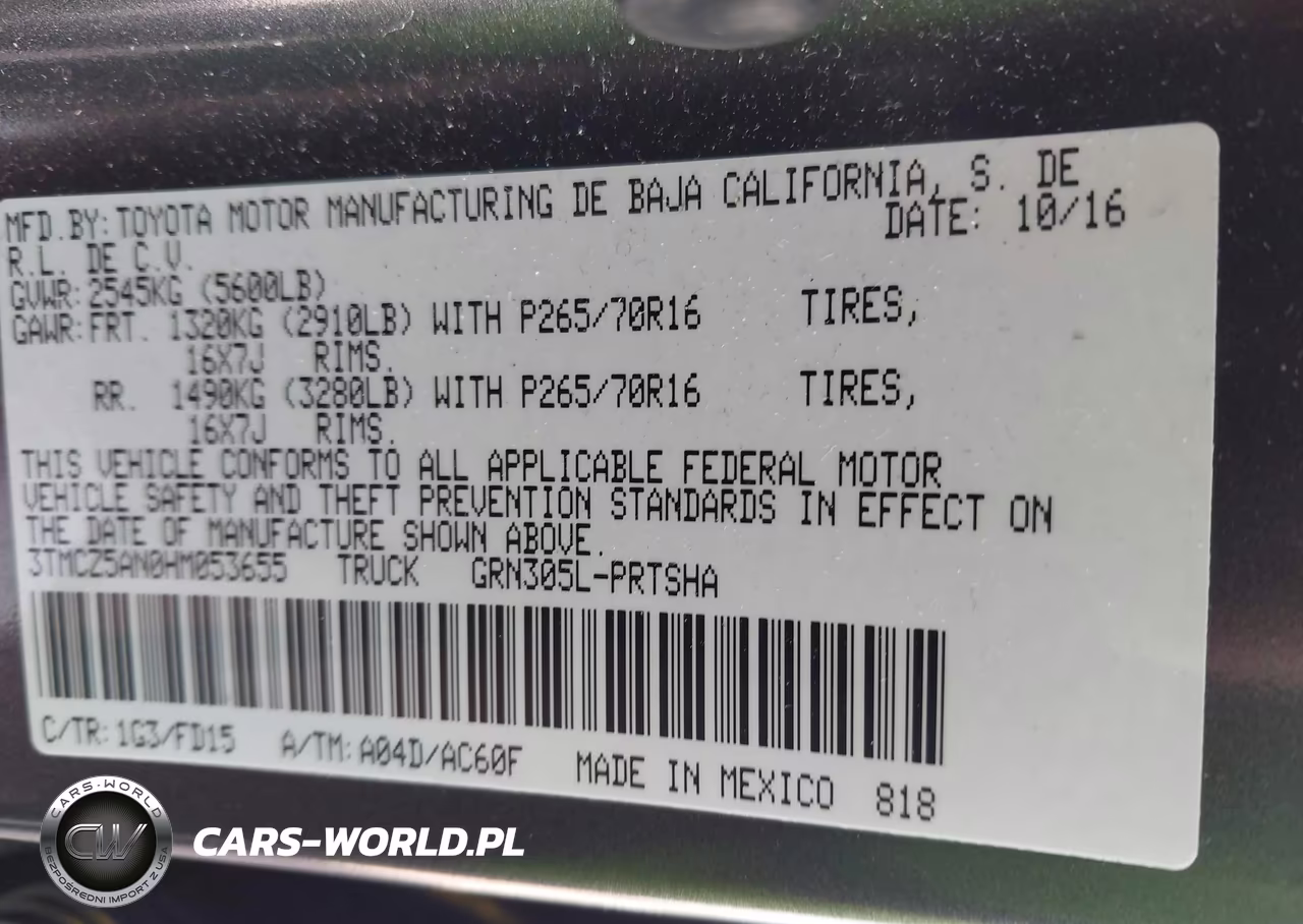 2017 Toyota Tacoma Trd Off Road VIN:3TMCZ5AN0HM053655 - 9