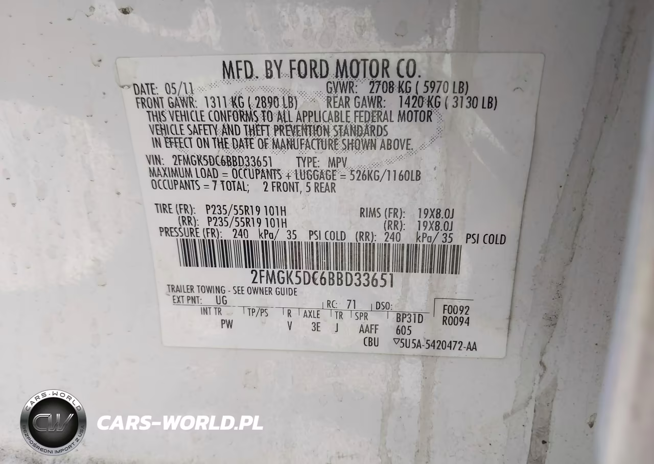 2011 Ford Flex Limited VIN:2FMGK5DC6BBD33651 - 12