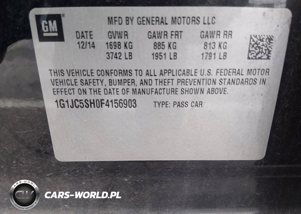 2015 Chevrolet Sonic Lt Auto VIN:1G1JC5SH0F4156903 - 9
