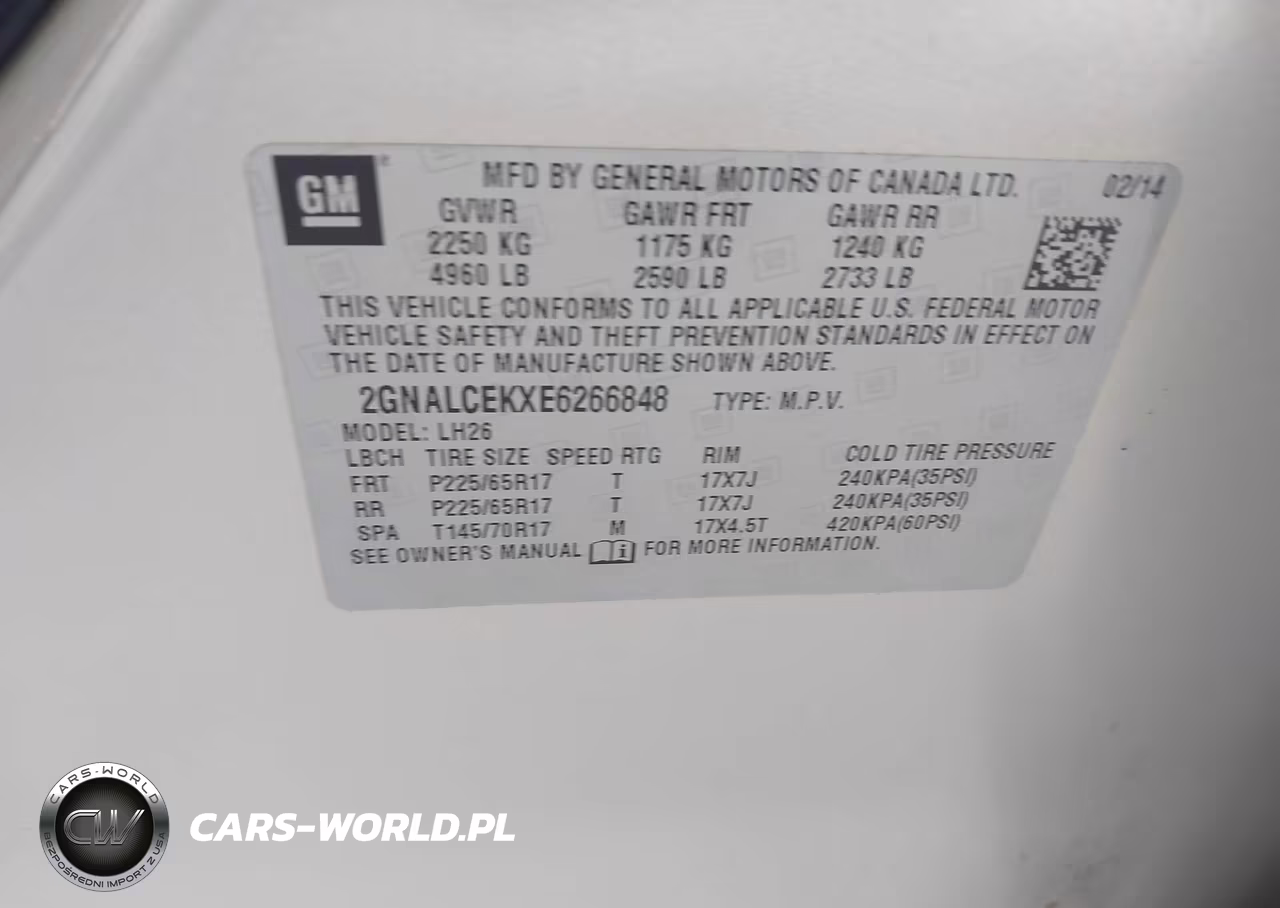 2014 Chevrolet Equinox 2Lt VIN:2GNALCEKXE6266848 - 9