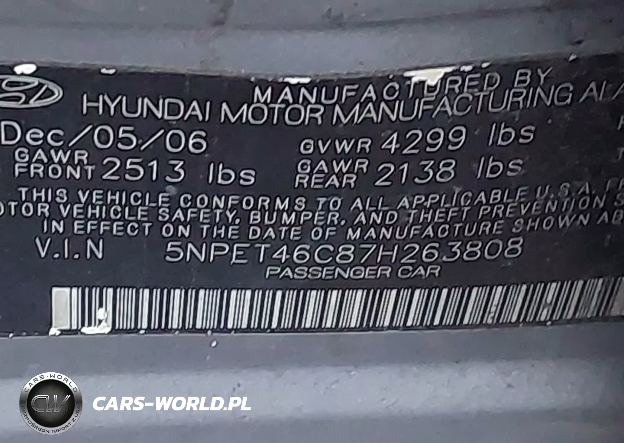 2007 Hyundai Sonata Gls VIN:5NPET46C87H263808 - 9