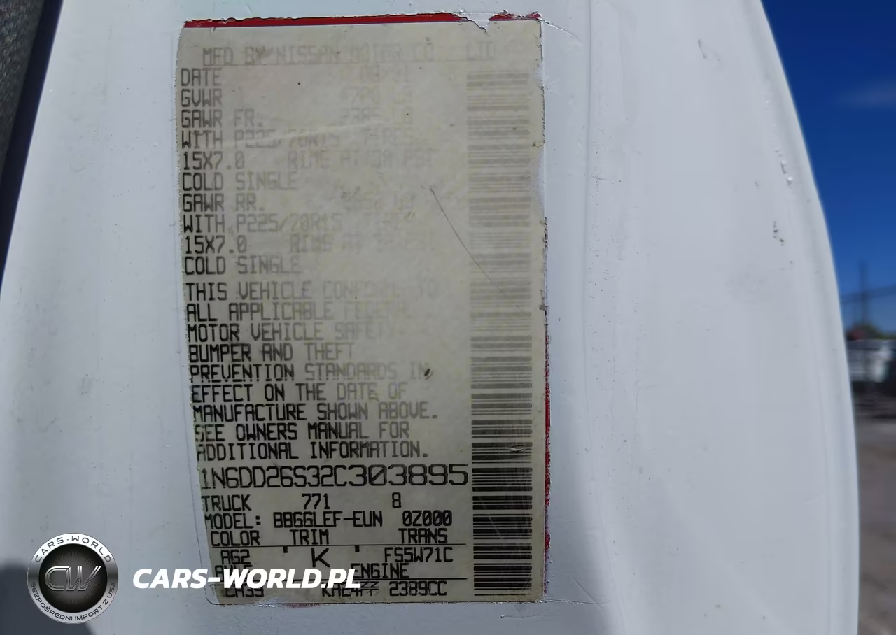 2002 Nissan Frontier Xe VIN:1N6DD26S32C303895 - 9