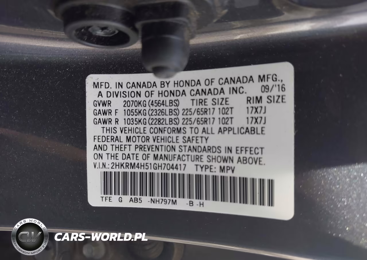 2016 Honda Cr-V Ex VIN:2HKRM4H51GH704417 - 9