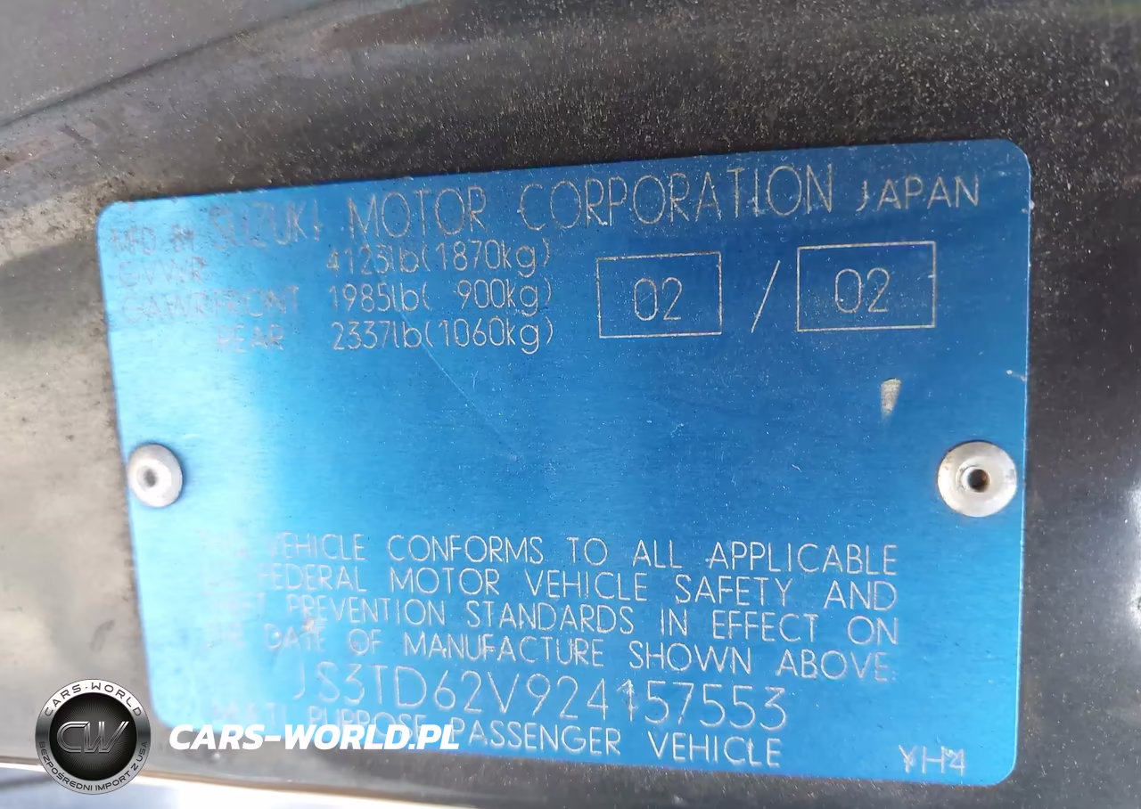 2002 Suzuki Grand Vitara Jlx-Limited VIN:JS3TD62V924157553 - 9