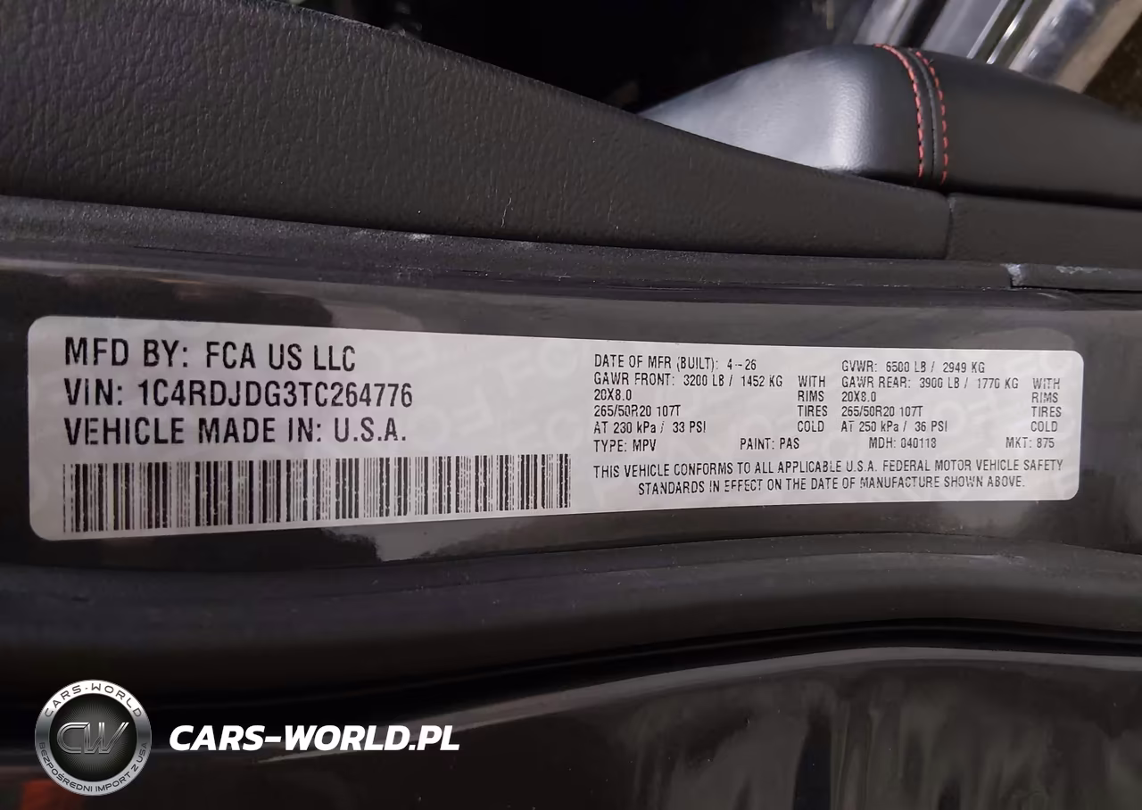 2026 Dodge Durango Gt Awd VIN:1C4RDJDG3TC264776 - 9