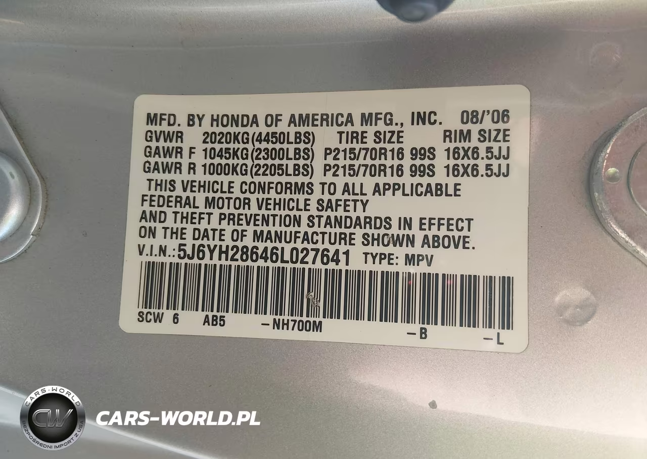 2006 Honda Element Ex VIN:5J6YH28646L027641 - 9