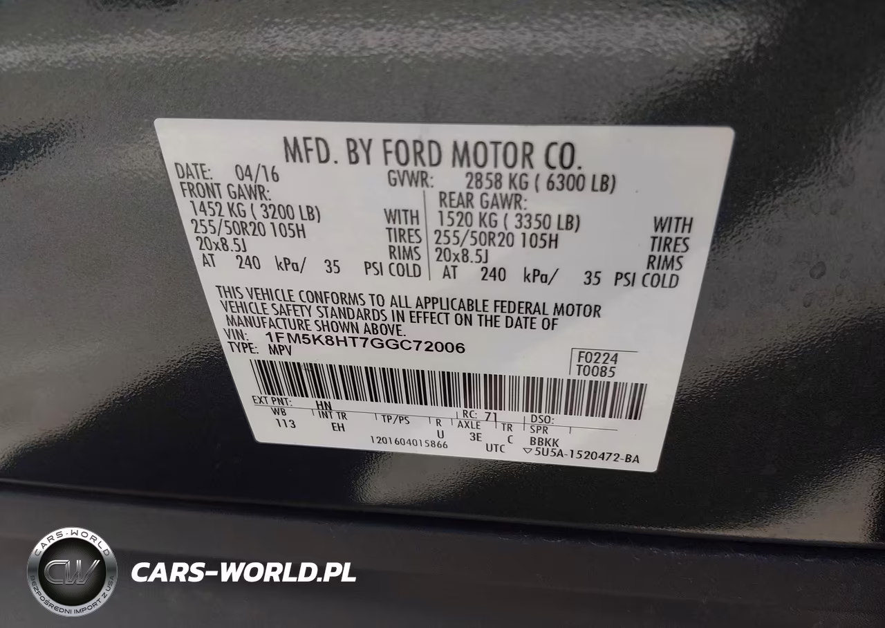 2016 Ford Explorer Platinum VIN:1FM5K8HT7GGC72006 - 18