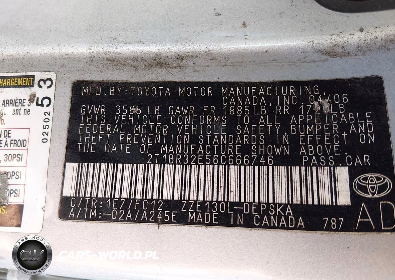 2006 Toyota Corolla S VIN:2T1BR32E56C666746 - 9