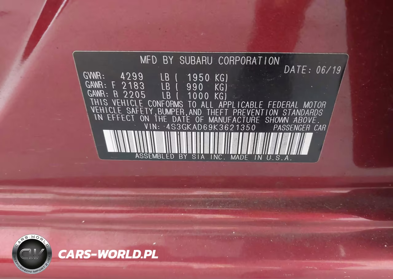 2019 Subaru Impreza 2.0I Premium VIN:4S3GKAD69K3621350 - 9