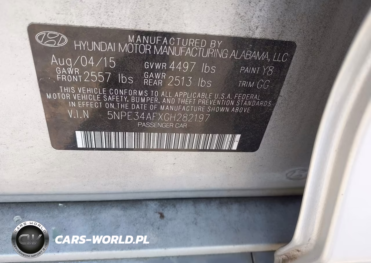 2016 Hyundai Sonata Sport VIN:5NPE34AFXGH282197 - 9