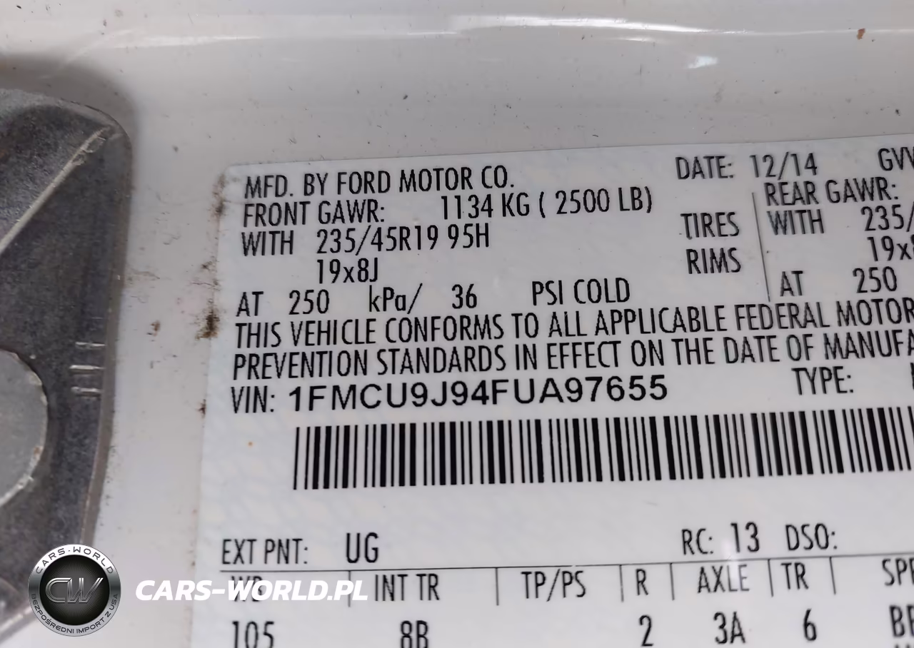 2015 Ford Escape Titanium VIN:1FMCU9J94FUA97655 - 9