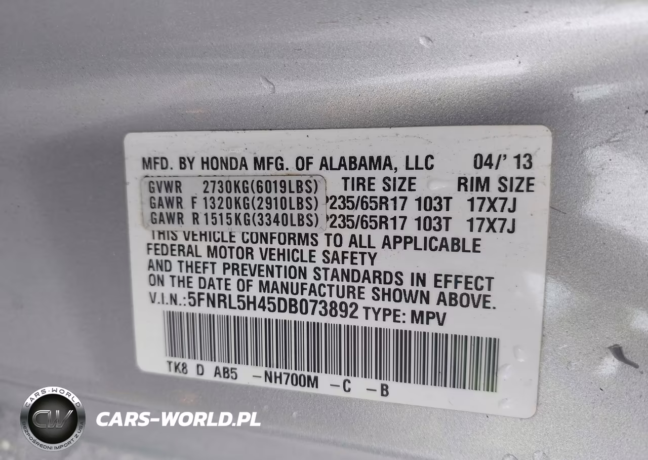 2013 Honda Odyssey Ex VIN:5FNRL5H45DB073892 - 9