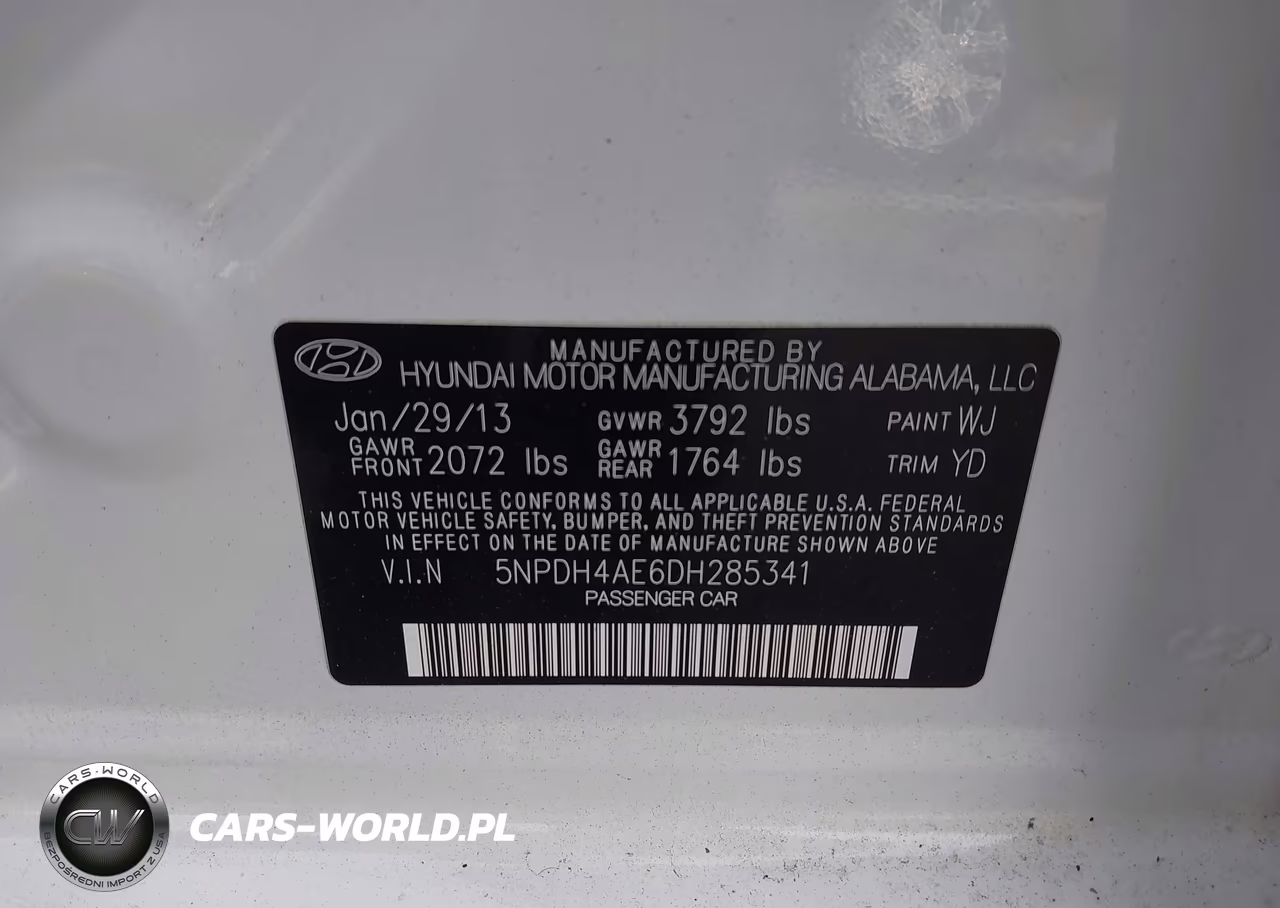 2013 Hyundai Elantra Gls VIN:5NPDH4AE6DH285341 - 9