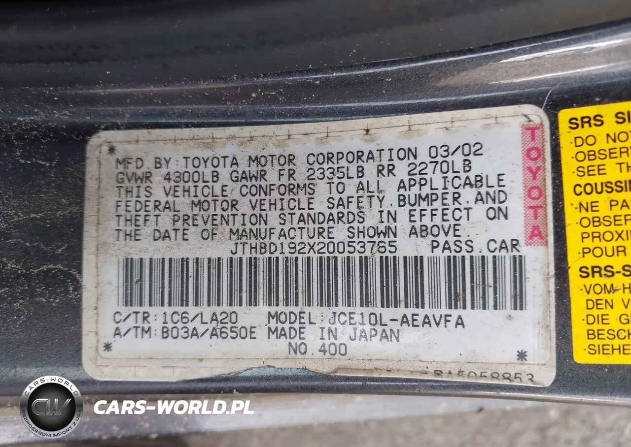 2002 Lexus Is 300 VIN:JTHBD192X20053765 - 9