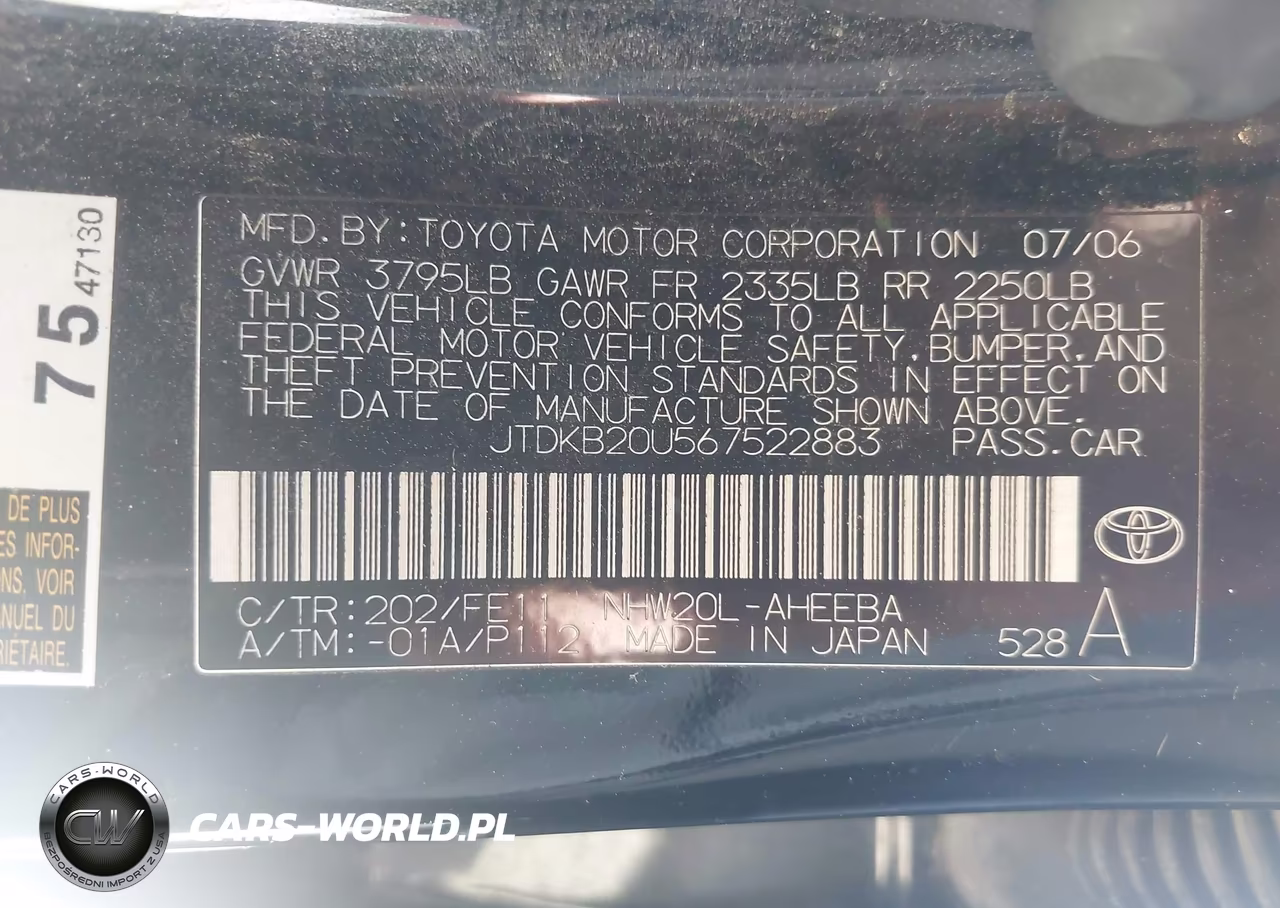 2006 Toyota Prius VIN:JTDKB20U567522883 - 9
