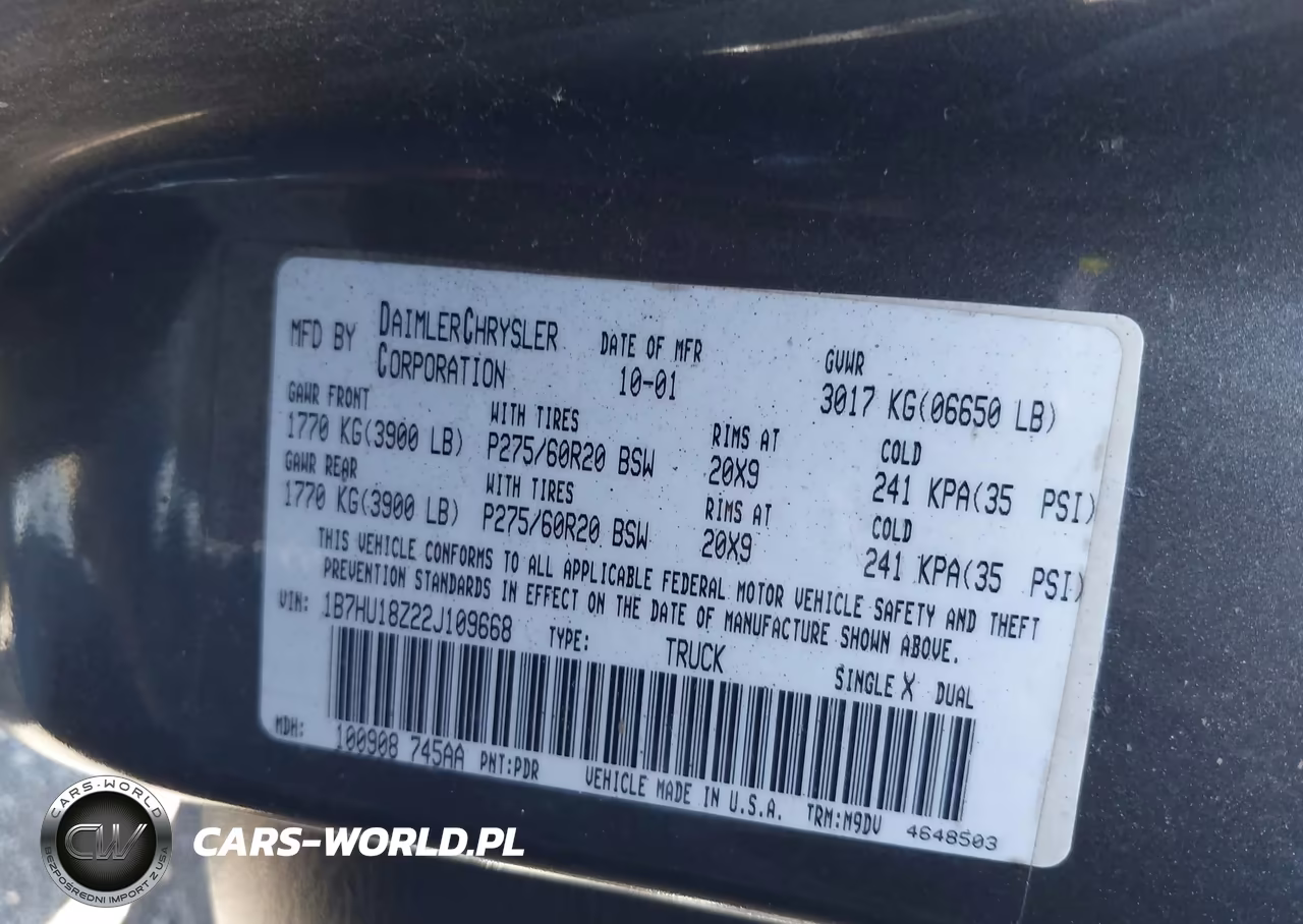 2002 Dodge Ram 1500 St VIN:1B7HU18Z22J109668 - 9