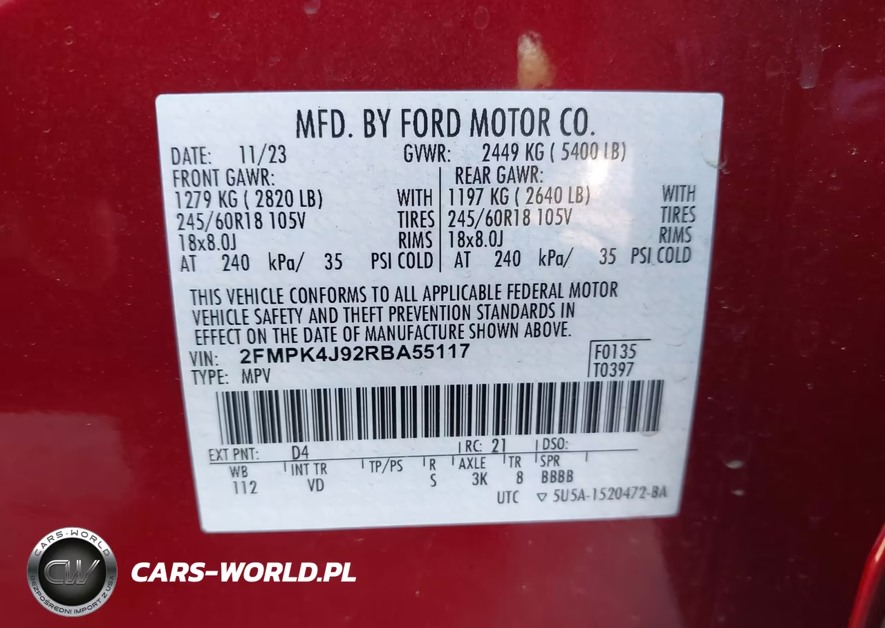 2024 Ford Edge Sel VIN:2FMPK4J92RBA55117 - 9