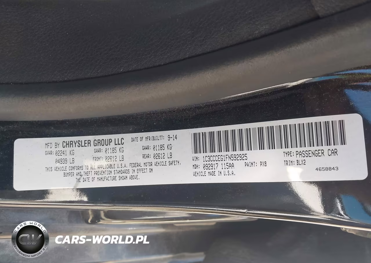 2015 Chrysler 200 C VIN:1C3CCCEG1FN592925 - 9