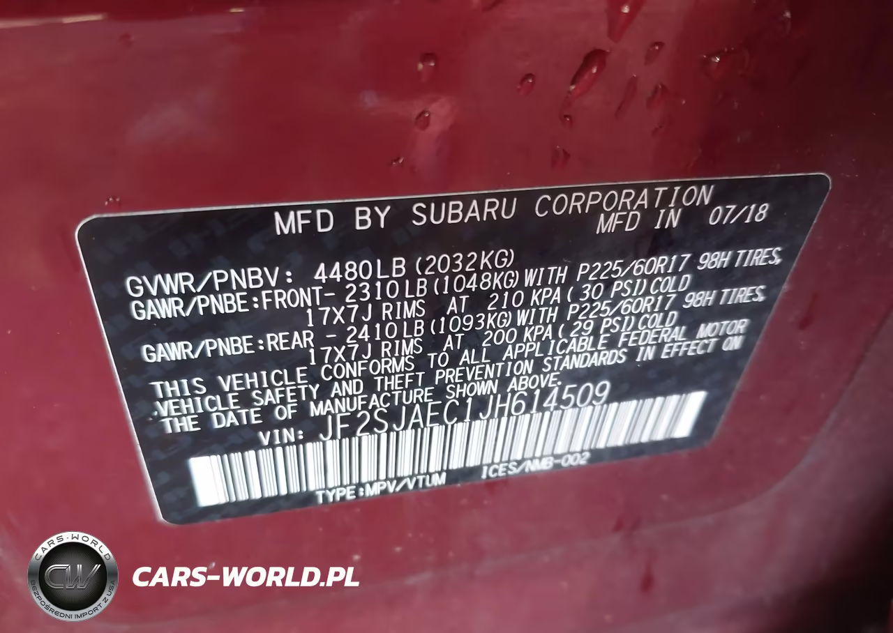 2018 Subaru Forester 2.5I Premium VIN:JF2SJAEC1JH614509 - 9