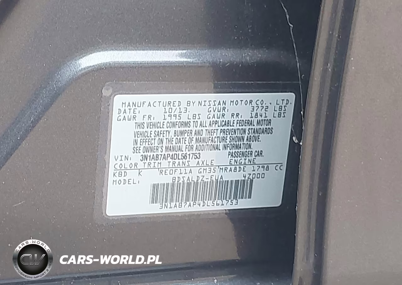 2013 Nissan Sentra Sv VIN:3N1AB7AP4DL561753 - 9