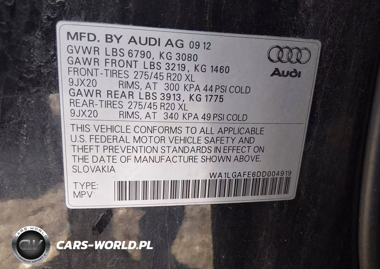 2013 Audi Q7 3.0T Premium VIN:WA1LGAFE6DD004919 - 9