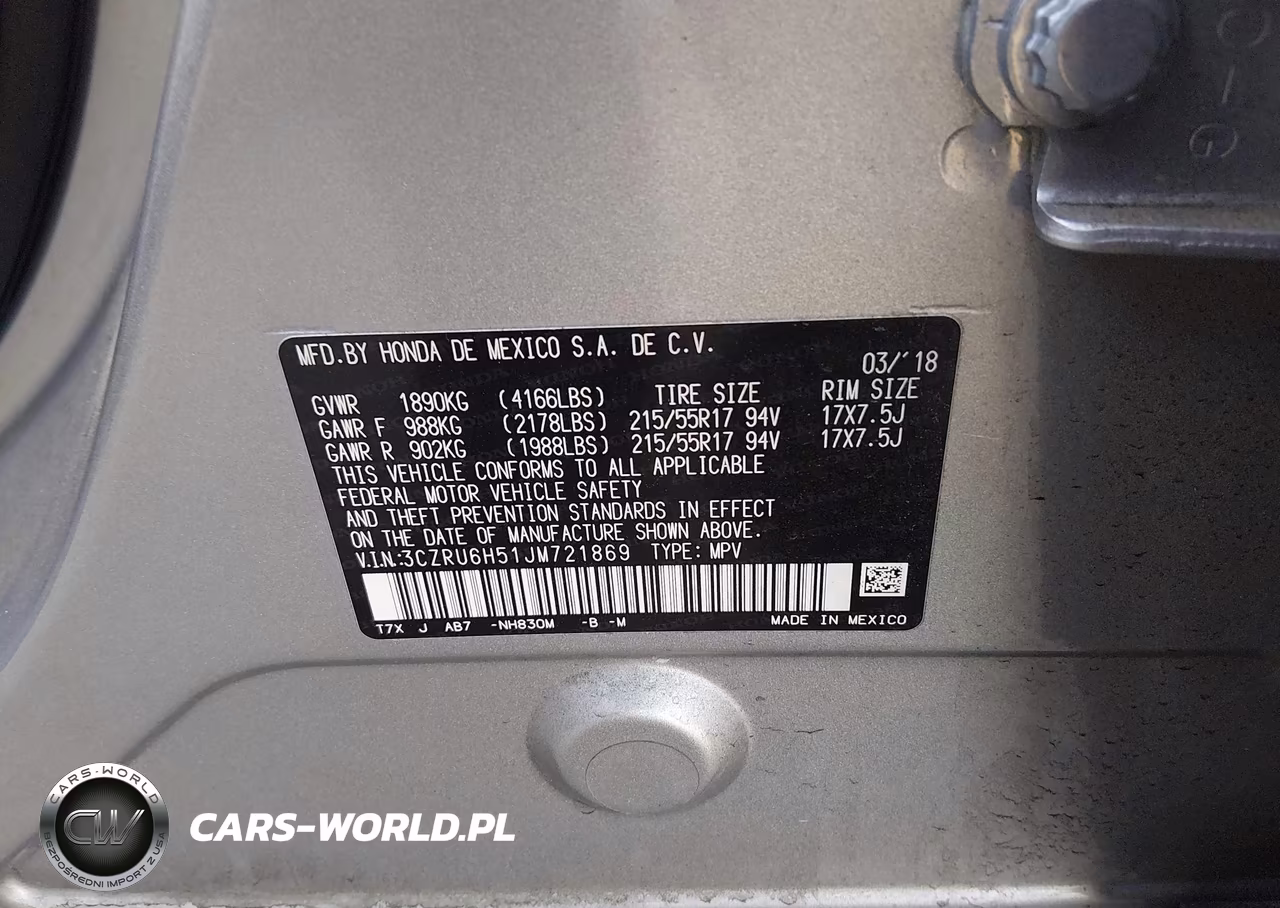 2018 Honda Hr-V Ex VIN:3CZRU6H51JM721869 - 9