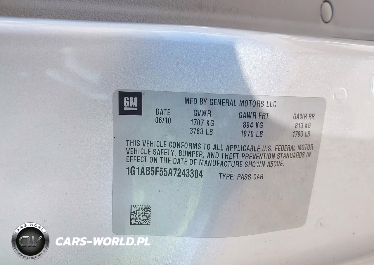 2010 Chevrolet Cobalt Ls VIN:1G1AB5F55A7243304 - 9