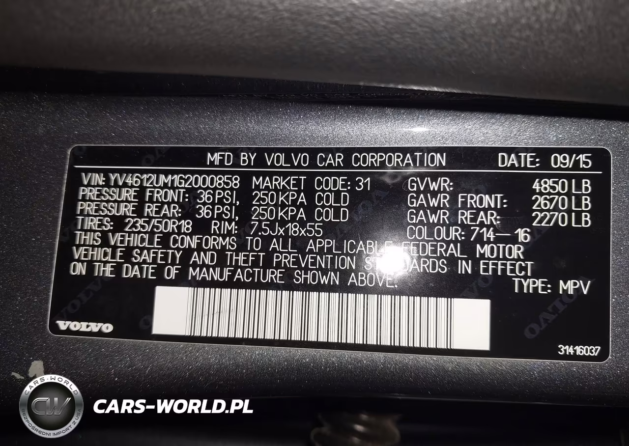 2016 Volvo S60 Cross Country T5 Platinum VIN:YV4612UM1G2000858 - 9