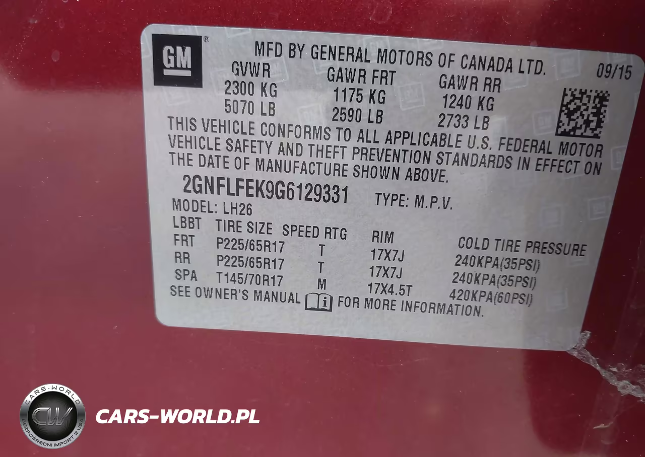 2016 Chevrolet Equinox Lt VIN:2GNFLFEK9G6129331 - 9