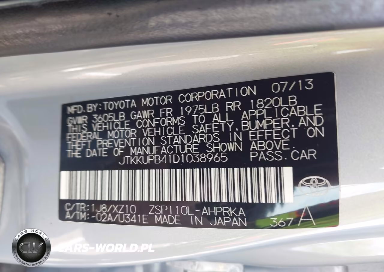 2013 Scion Xd 10 Series VIN:JTKKUPB41D1038965 - 9