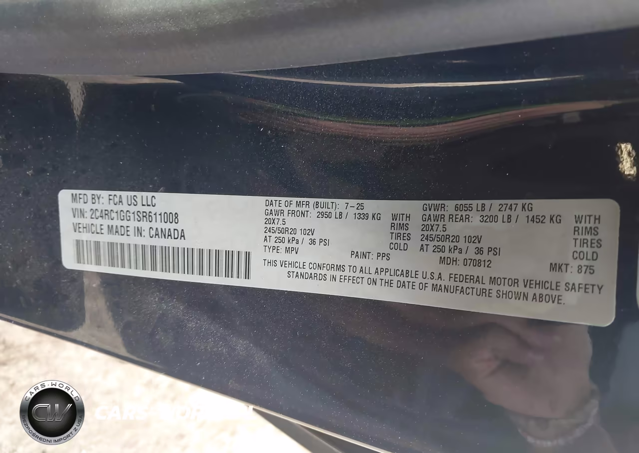 2025 Chrysler Pacifica Limited VIN:2C4RC1GG1SR611008 - 9